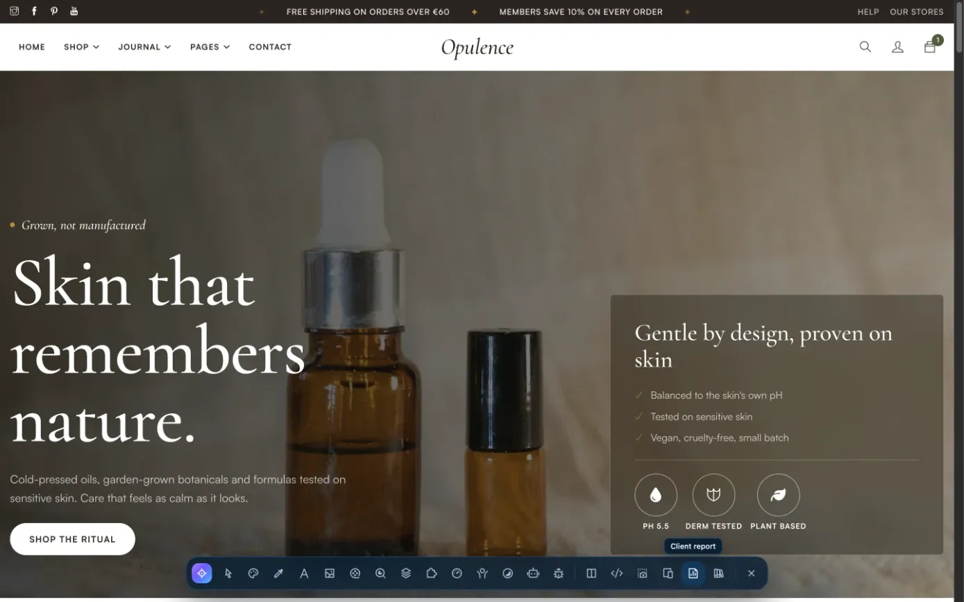 Open the client's site